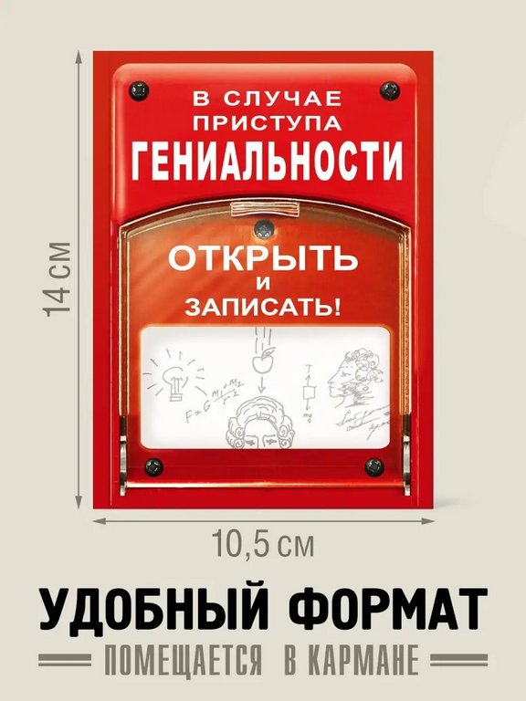 Блокнот "В случае приступа гениальности" А6, 50 листов