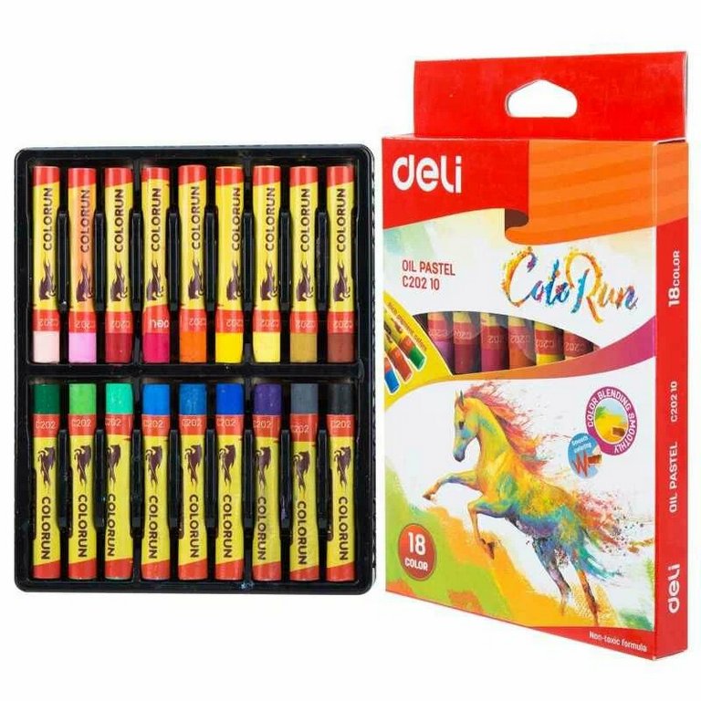 Пастель масляная 18 цв. Deli "ColoRun"