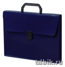 Портфель пластиковый А4,  1 отделение Бюрократ DeLuxe, цвет черничный