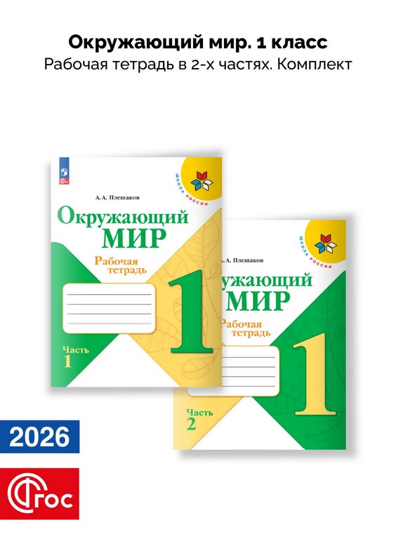 Тетрадь для обучения Рабочая тетрадь "Окружающий мир. 1 класс" Школа России (в 2-х частях)