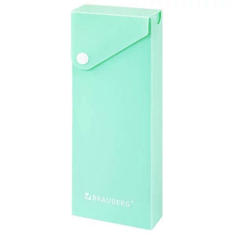 Пенал   BRAUBERG "Pastel" (пластик) 20х7см на кнопке (ассорти)