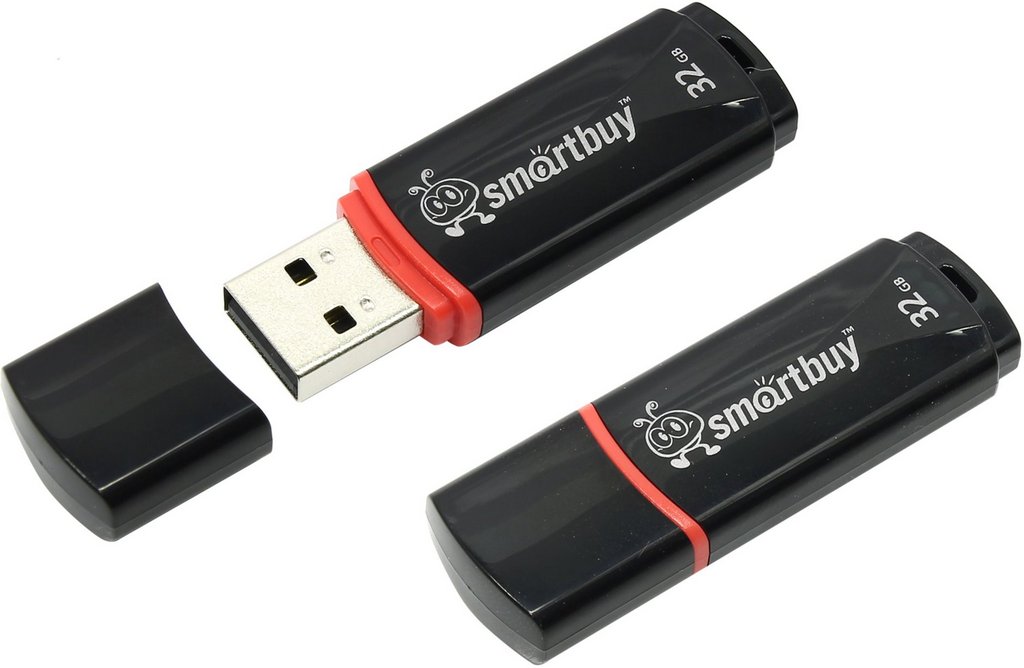 Флеш-диск 32Gb Smart Buy "Crown" USB 2.0 Flash Drive, черный
