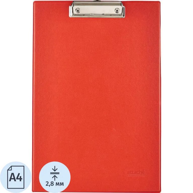 Планшет А4 c верх. металл. зажимом Attache Selection ПВХ красный