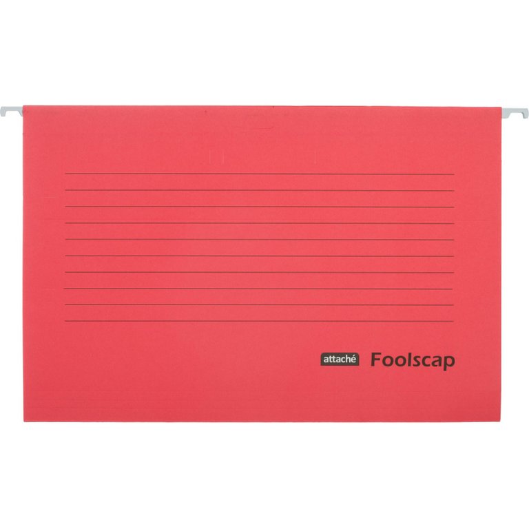 Папка подвесная Attache Foolscap 365x240 мм красная (5шт/уп)