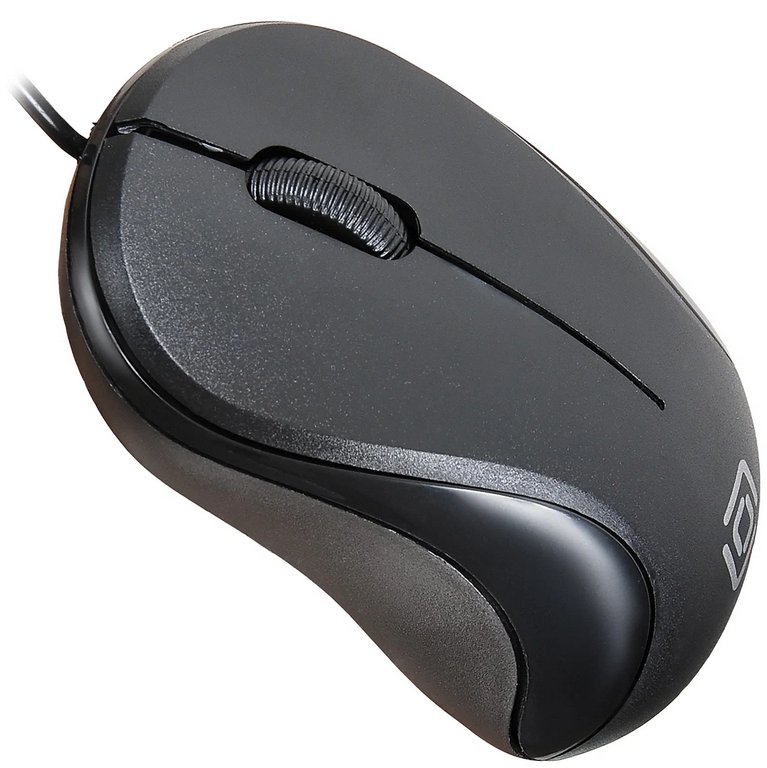 Мышь оптическая проводная OKLICK 115S 1200dpi USB цв. черный