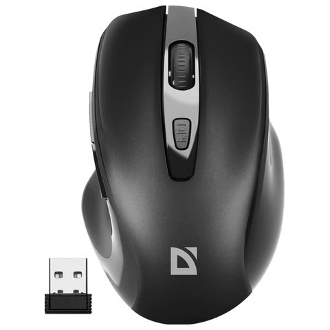 Мышь оптическая беспроводная Defender "Prime MB-053", 5 кнопок + 1 колесо-кнопка, цв.черный