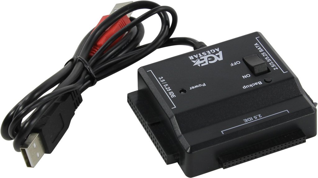 Переходник для HDD AgeStar FUBCP2, 1x2.5"/ 3.5"/ 5.25", черный