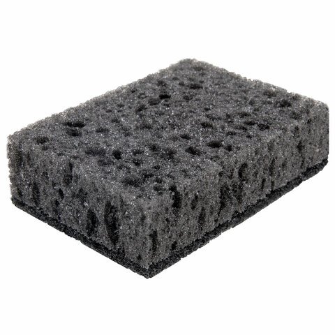 Губка для посуды поролоновая 95*70*35 мм, 10 шт/уп LAIMA "BLACK" чёрная, крупнопористая