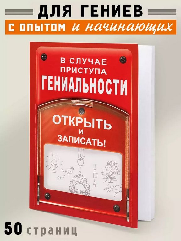 Блокнот "В случае приступа гениальности" А6, 50 листов