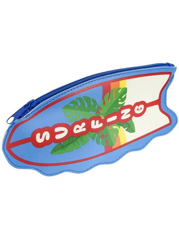 Пенал  для мальчика "Доска для серфинга" 21х10 см кожзам