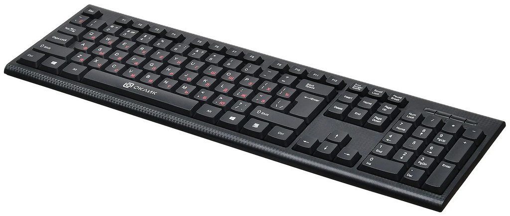 Клавиатура проводная OKLICK 120M черная, шнур 1,6 м.