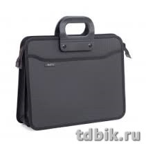 Портфель пластиковый А4,  4 отд. 390*320*120 мм усилен. ручка, цвет черный