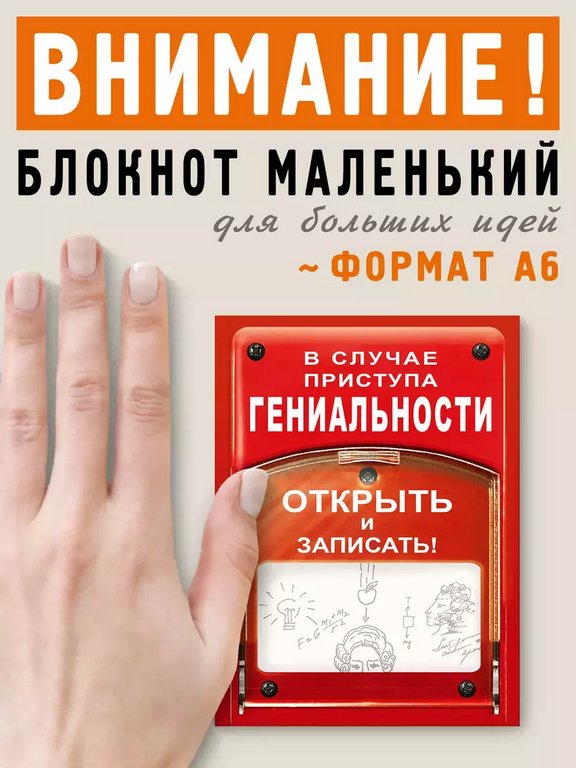 Блокнот "В случае приступа гениальности" А6, 50 листов