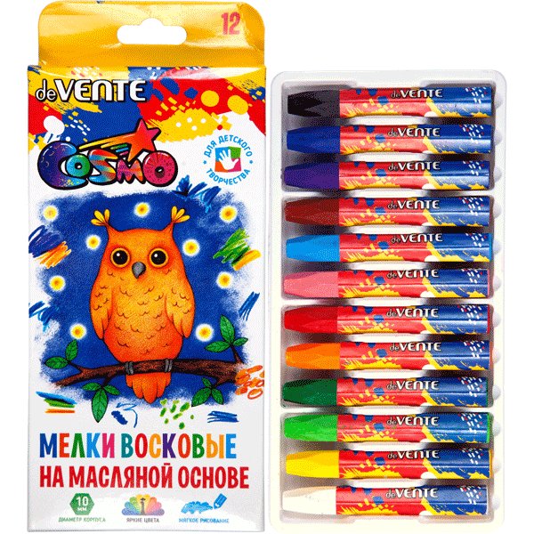 Пастель масляная 12 цв. deVENTE "Cosmo" шестигранные мелки
