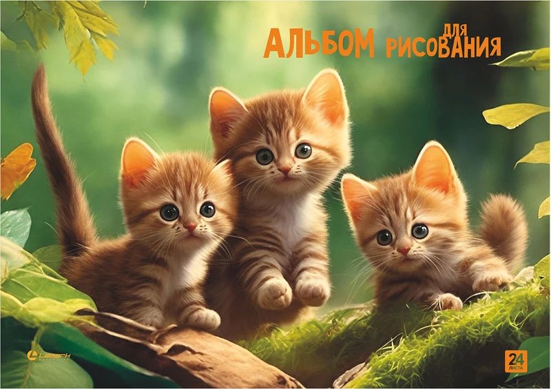Альбом для рисования А4 24л. на клею "Рыжики"