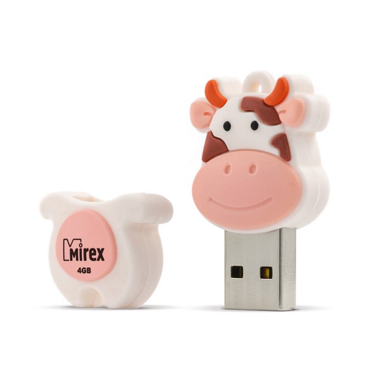 Флеш-диск  4Gb  Mirex Cow Peach USB 2.0