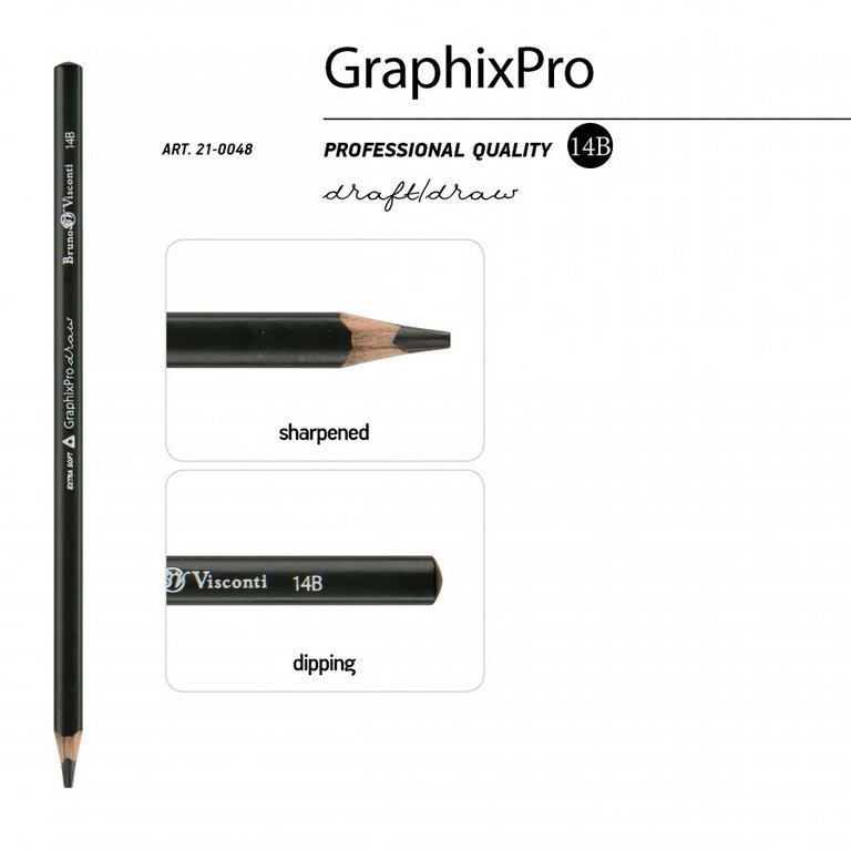Карандаш ч/г 14В трехгранный Bruno Visconti "GraphixPro"