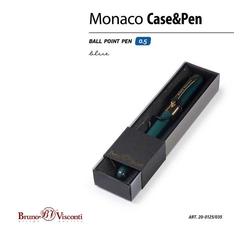 Ручка шариковая Bruno Visconti "Monaco" в футляре (картон), зеленый корпус