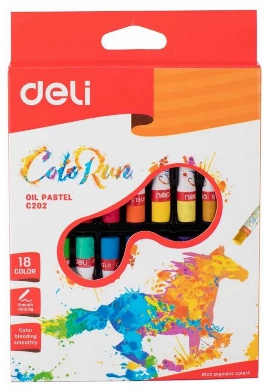 Пастель масляная 18 цв. Deli "ColoRun"