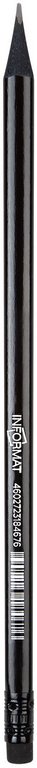 Карандаш ч/г HB трехгранный inФормат TOTAL BLACK BLACKWOOD, с ластиком (черное дерево)