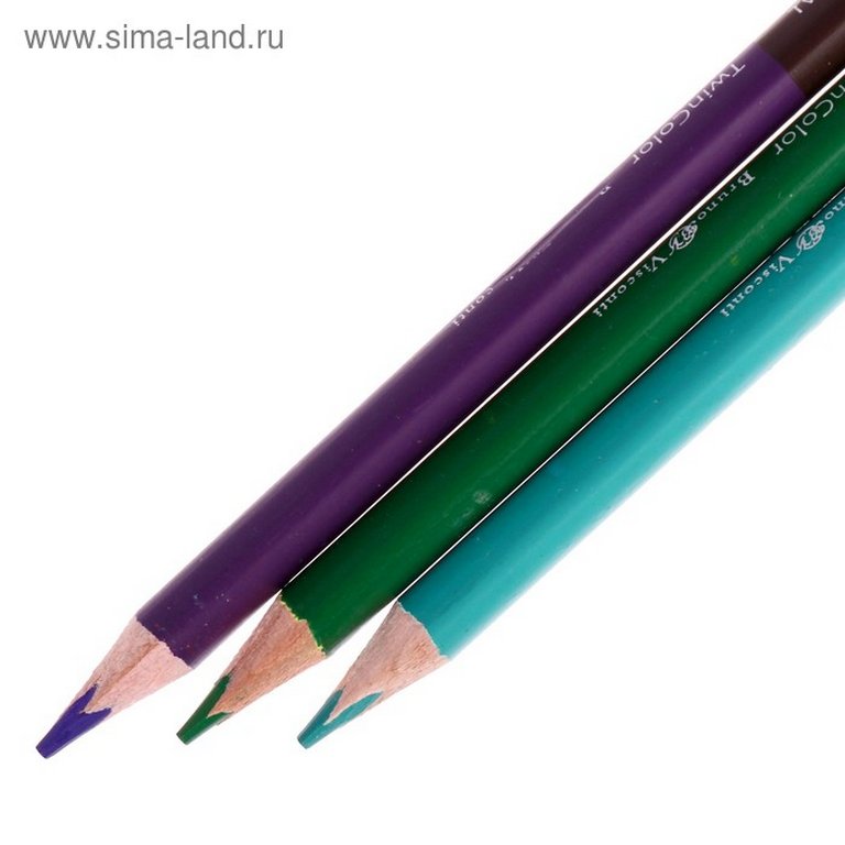 Набор карандашей   двусторонних 18 шт-36 цв. трехгранные BrunoVisconti "TWINCOLOR HAPPY"