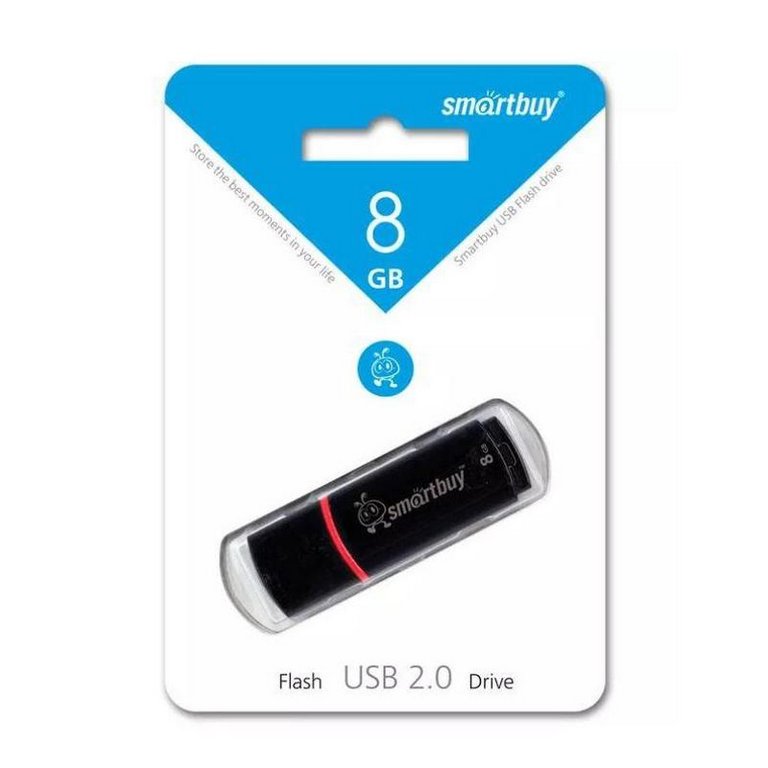 Флеш-диск  8Gb  Smart Buy "Crown" USB 2.0, черный