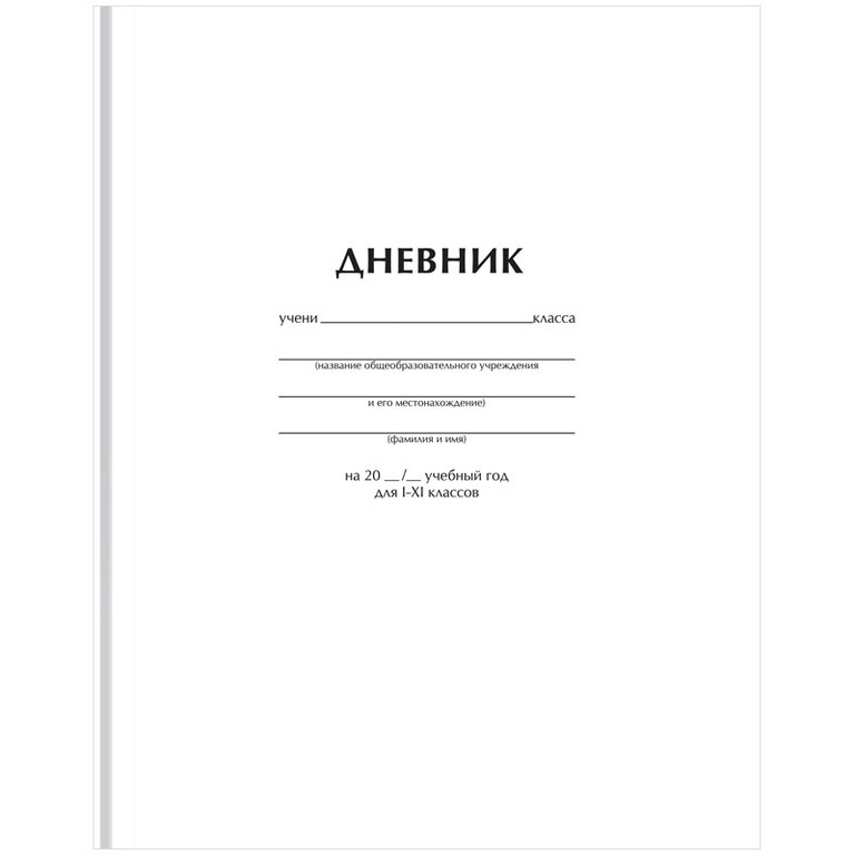 Дневник школьный твердая обложка, матовая ламинация "Белый" 40л. BG