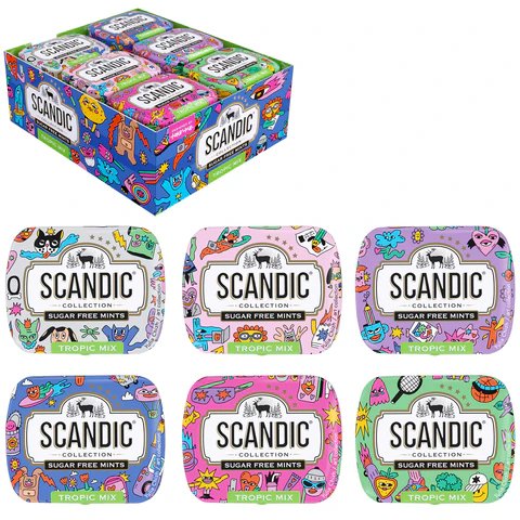 Драже освежающие SCANDIC без сахара со вкусом "Тропический микс", 14 г