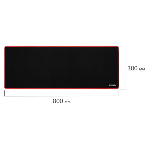 Коврик для мыши и клавиатуры большой SONNEN "BLACK TITAN XL" 800х300х3 мм, черный