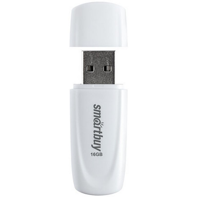 Флеш-диск 16Gb  Smart Buy "Scout" USB 2.0, белый