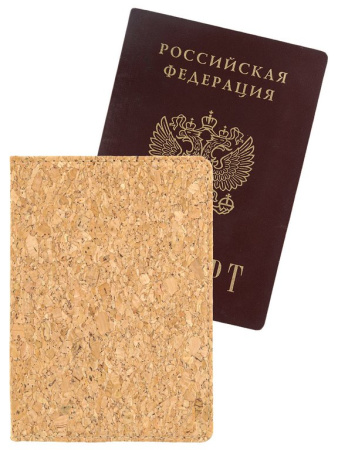 Обложка для паспорта MILAND "Стиль" пробковая с отсеком для карт
