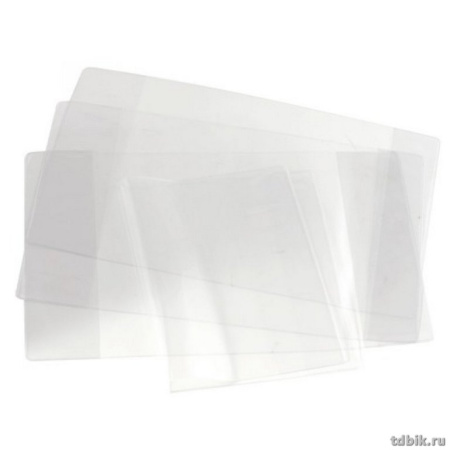Обложка 212*350мм ПВХ (100мкм) д/тетрадей и дневников прозрачная ТОП-СПИН