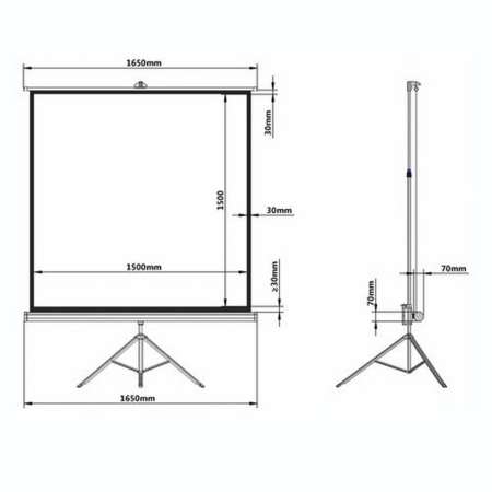 Экран проекционный на треноге 150*150 см, Brauberg