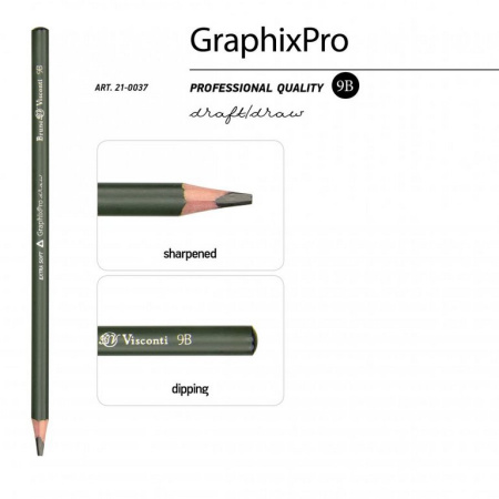 Карандаш ч/г  9В трехгранный Bruno Visconti "GraphixPro"