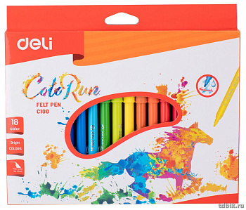 Набор фломастеров 18 цв. Deli "ColoRun"