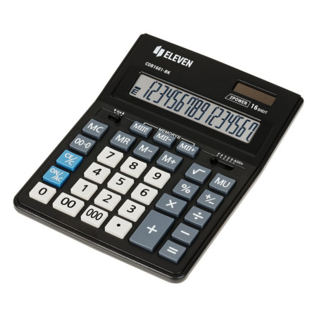 Калькулятор наст. Eleven CDB1601-BK (16 разр., 2 питания, 155*205мм) черный