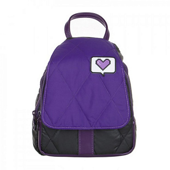 Рюкзак молодежный женский 26*21*12 см "Сиреневое настроение" нейлон, иск. кожа