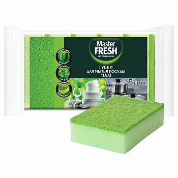 Губка для посуды поролоновая 5 шт/уп Master Fresh MAXI