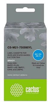 Картридж ленточный Cactus черный CS-M21-750595YL для BRADY BMP21-PLUS, BMP21-LAB