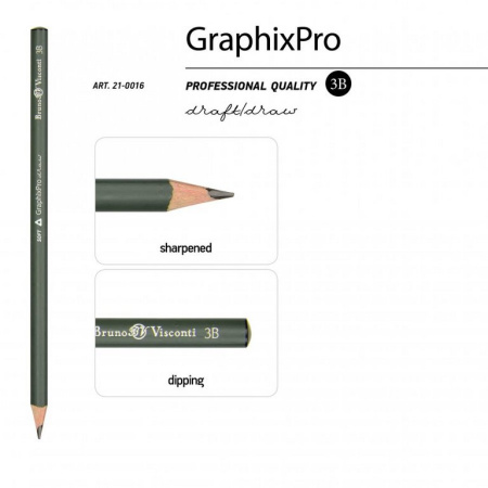 Карандаш ч/г  3В трехгранный Bruno Visconti "GraphixPro"