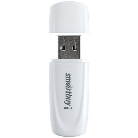 Флеш-диск 16Gb  Smart Buy "Scout" USB 2.0, белый
