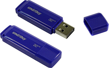 Флеш-диск 32Gb Smart Buy "Dock" USB 2.0 Flash Drive, синий