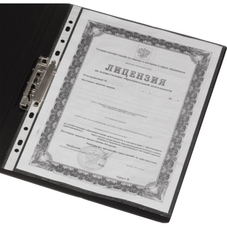 Папка с боковым зажимом А4 25 мм, картон в пленке ПВХ черная Attache Selection