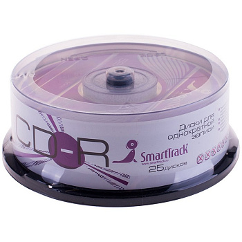 Диск CD-R cake box  25шт/уп Smart Track 700Mb 52х (упаковка на шпиле)
