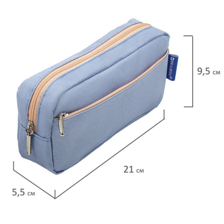 Пенал  для девочки BRAUBERG "Pastel" 21х9,5х5см (ассорти)