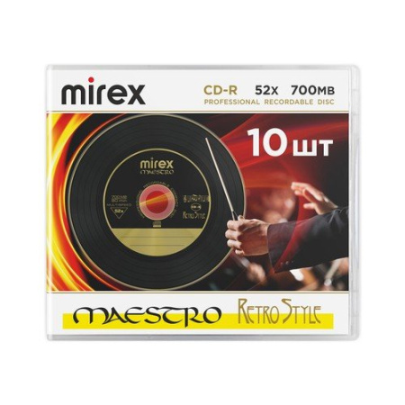 Диск CD-R Slim case 10 шт/уп 52х Mirex 700Mb