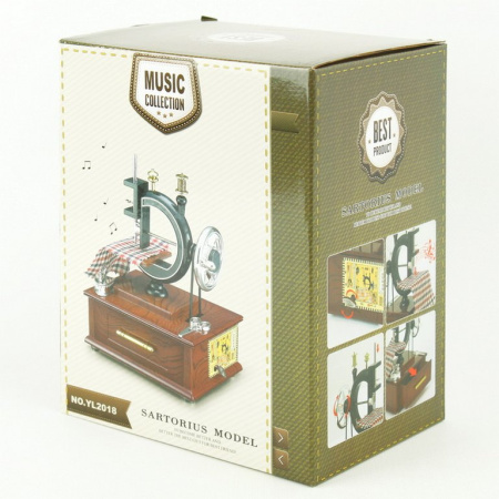 Шкатулка музыкальная "Швейная машинка" 15,5х20,5х12,5см