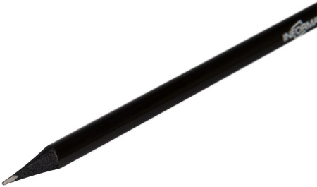 Карандаш ч/г HB трехгранный inФормат TOTAL BLACK BLACKWOOD, с ластиком (черное дерево)