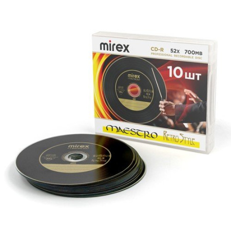 Диск CD-R Slim case 10 шт/уп 52х Mirex 700Mb