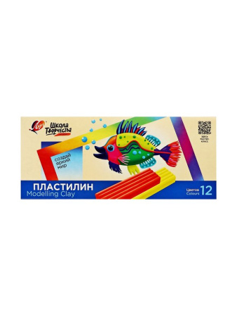 Пластилин 12 цв. 240 гр. Луч "Школа творчества"